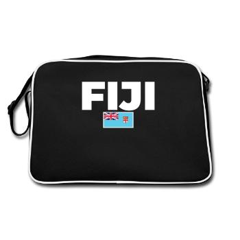 Fiji Fidschi Fidschianische Flagge Fidschianer - Retro Tasche - Schwarz/Weiß - Hinten