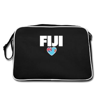 Fiji Fidschi Fidschianische Flagge Fidschianer - Retro Tasche - Schwarz/Weiß - Hinten