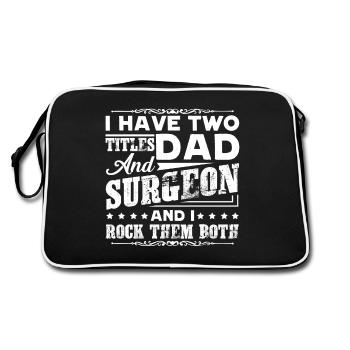 Surgeon Two Titles Dad And Surgeon - Retro Bag - black/white - Back