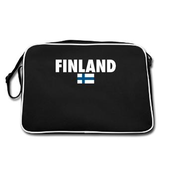 Finland Finland Finnish flag Finn - Retro Bag - black/white - Back