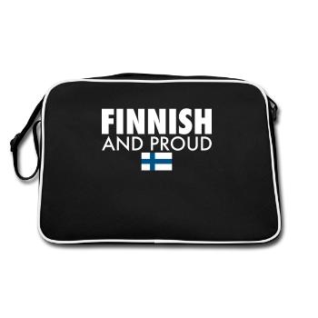 Finlandais Et Fier Finlande Drapeau Finlandais - Sac Retro - noir/blanc - Dos
