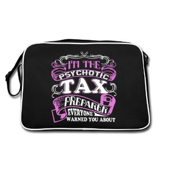 Tax Preparer Psychotic Tax Preparer - Retro Bag - black/white - Back