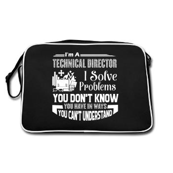 Technical Director I Solve Problems - Retro Bag - black/white - Back