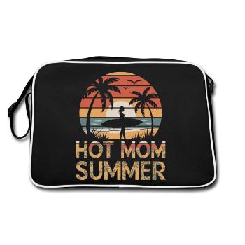 Hot Mom Sommer - Surfen - Retro Tasche - Schwarz/Weiß - Hinten