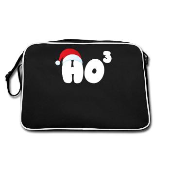 Ho Cubed Funny Christmas Math Teacher Ho Ho Ho - Retro Tasche - Schwarz/Weiß - Hinten