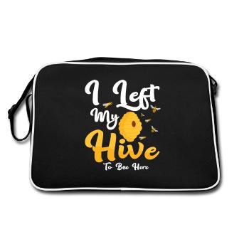 I Left My Hive To Bee Here Beekeeper ApiaristBeeke - Retro Bag - black/white - Back