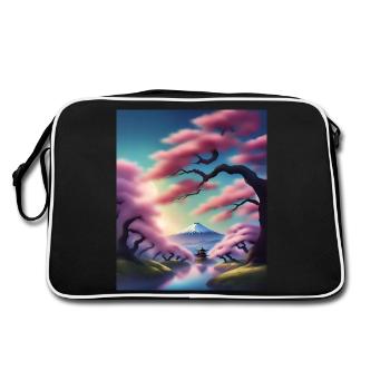 Fuji mountain in Japan - Retro Bag - black/white - Back