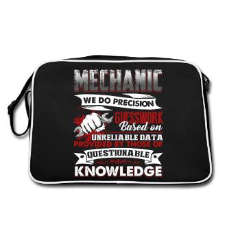 Mechanic Mechanics Do Precision Guess Work - Retro Bag - black/white - Back