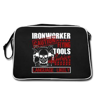 Ironworker Caution Flying Tools - Retro Bag - black/white - Back