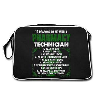 10 Reasons To Be With A Pharmacy Technician - Retro Bag - black/white - Back