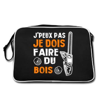 J peux pas je dois faire du bois - Sac Retro - noir/blanc - Dos
