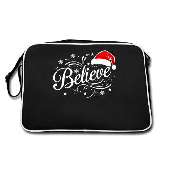 Croyez au Père Noël, Noël drôle Joyeux Noël - Sac Retro - noir/blanc - Dos