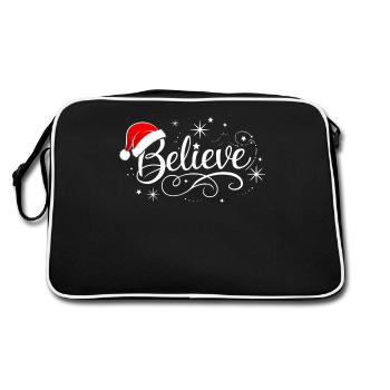 Croyez au Père Noël, Noël drôle Joyeux Noël - Sac Retro - noir/blanc - Dos