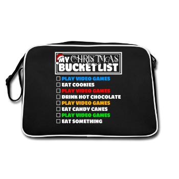 Christmas Bucket List Video Games Xmas Gamer - Retro Bag - black/white - Back