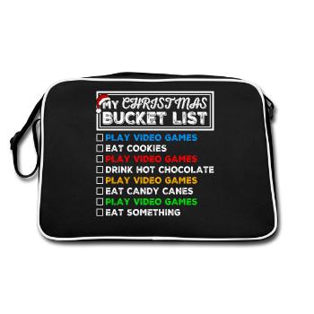 Christmas Bucket List Video Games Xmas Gamer - Retro Bag - black/white - Back