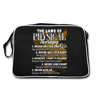 Physical Therapist The Laws Of Physical Therapy - Retro Bag - black/white - Back