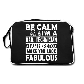 Nail Technician I am A Nail Technician - Retro Bag - black/white - Back