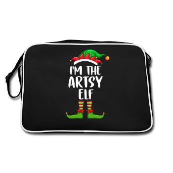 I’m The Artsy Elf Chemise Assortie Noël en famille - Sac Retro - noir/blanc - Dos