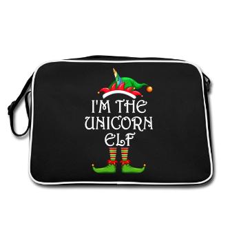 Je suis la licorne elfe chemise assortie famille - Sac Retro - noir/blanc - Dos