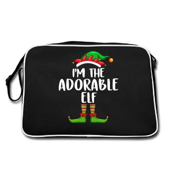 Je suis l’adorable elfe chemise assortie famille - Sac Retro - noir/blanc - Dos