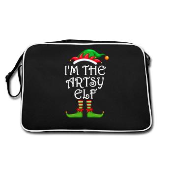 I’m The Artsy Elf Chemise Assortie Noël en famille - Sac Retro - noir/blanc - Dos