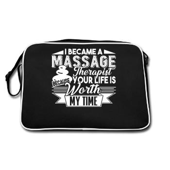Massage Therapist I Became A Massage Therapist - Retro Bag - black/white - Back