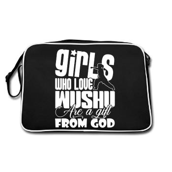 Girls Love Wushu Are Gift From God - Retro Bag - black/white - Back