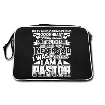 Pastor I Am A Pastor - Retro Bag - black/white - Back