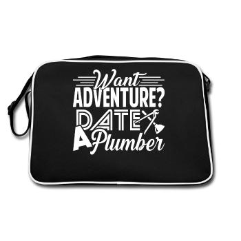 Plumber Date A Plumber - Retro Bag - black/white - Back