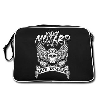 vieux motard que jamais - Sac Retro - noir/blanc - Dos