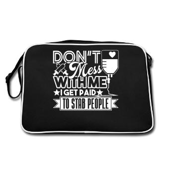 Phlebotomist I Get Paid To Stab People - Retro Bag - black/white - Back