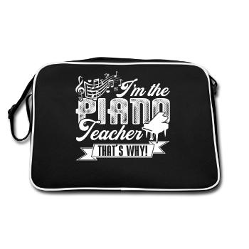 Piano Teacher I am The Piano Teacher - Retro Bag - black/white - Back