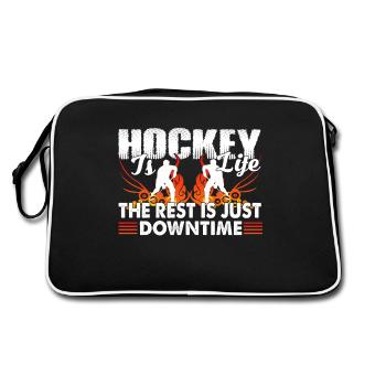 Hockey Is Life The Rest Is Just Downtime - Retro Bag - black/white - Back