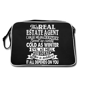 Real Estate Agent Proud Real Estate Agent - Retro Bag - black/white - Back