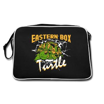 Eastern Box Turtle On Black - Retro Bag - black/white - Back