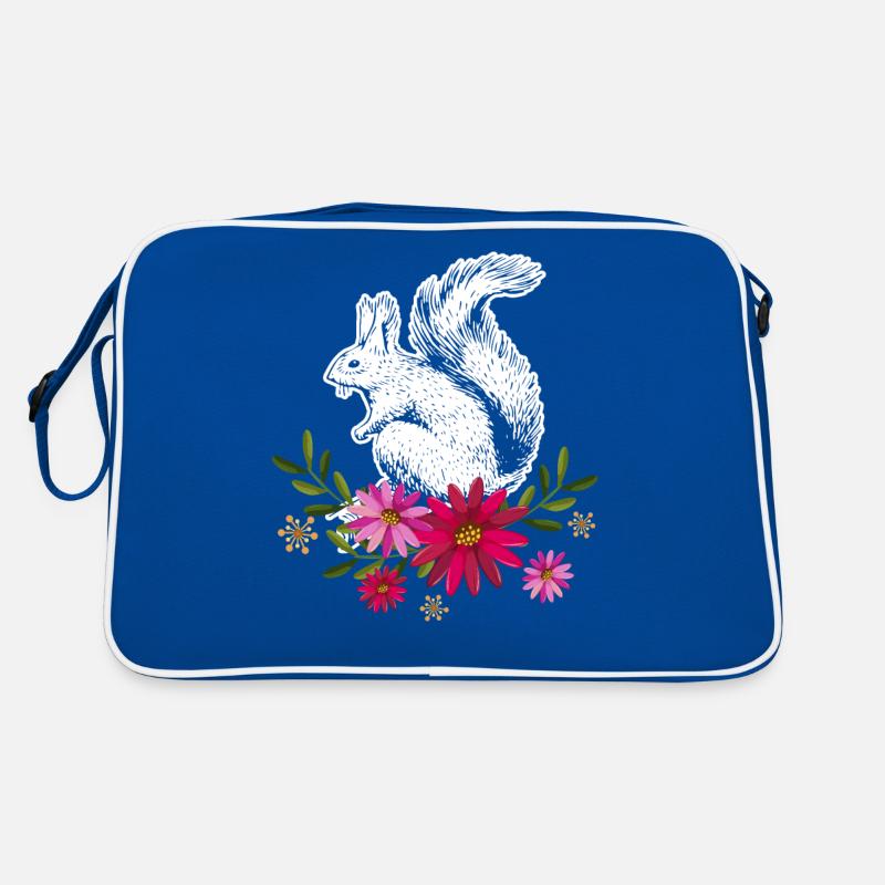 Squirrel With Flowers Retro Bag