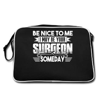 Surgeon Be Nice To Surgeon - Retro Bag - black/white - Back