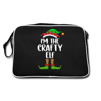 I'm The Crafty Elf Shirt Matching Family Christmas - Retro Bag - black/white - Back