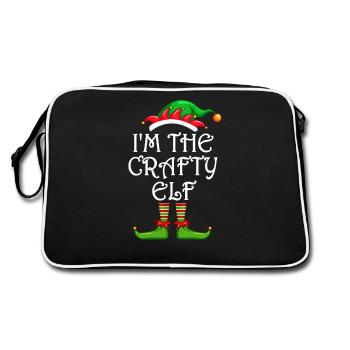 I'm The Crafty Elf Shirt Matching Family Christmas - Retro Bag - black/white - Back