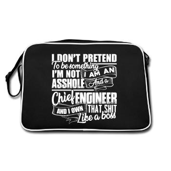 Chief Engineer I am A Chief Engineer - Retro Bag - black/white - Back