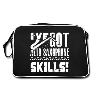 I Have Got Alto Saxophone Skills - Retro Bag - black/white - Back