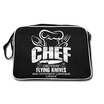 Chef Caution Flying Knives - Retro Bag - black/white - Back