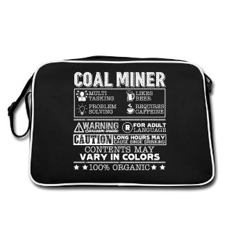 Coal Miner Multitasking Problem Solving - Retro Bag - black/white - Back