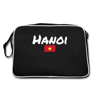 Hanoï Vietnam Drapeau vietnamien - Sac Retro - noir/blanc - Dos
