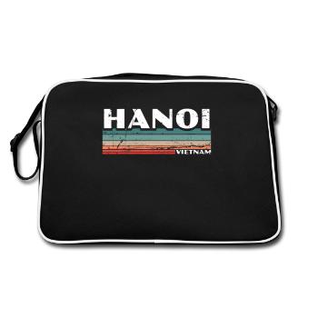 Hanoi Vietnam Vintage Vietnamien Vietnamien - Sac Retro - noir/blanc - Dos
