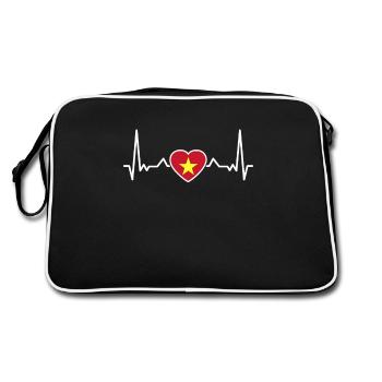 Vietnam Heartbeat Drapeau vietnamien - Sac Retro - noir/blanc - Dos