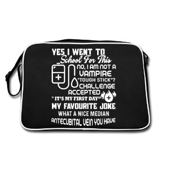 Phlebotomist Not A Vampire - Retro Bag - black/white - Back