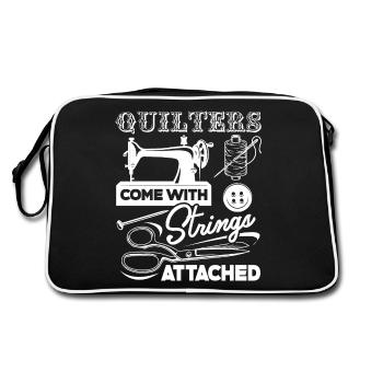 Quilter Quilters Come With Strings Attached - Retro Bag - black/white - Back