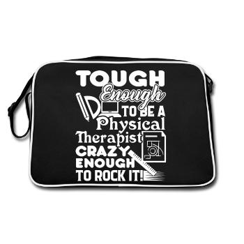 Tough Enough To Be A Physical Therapist - Retro Bag - black/white - Back