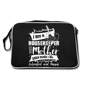 Housekeeper I am A Housekeeper And Mother - Retro Bag - black/white - Back